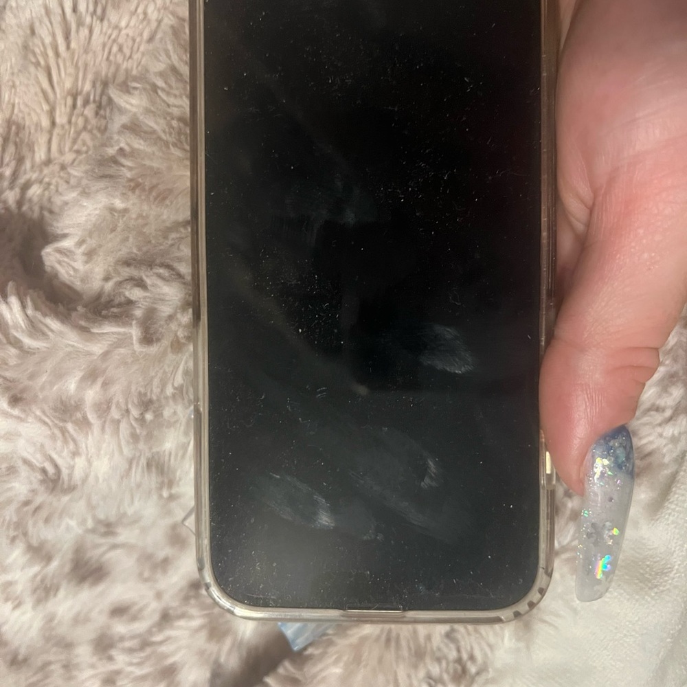 Apple 13 silver Smartphone with Transparent Case